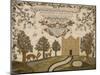 House and Deer Sampler, c.1785-null-Mounted Giclee Print