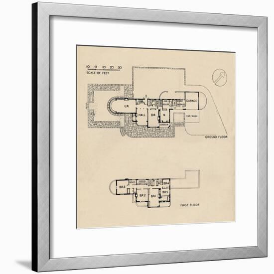 'House at Burn Bridge by The Late John Procter, F.R.I.B.A.', 1942-Unknown-Framed Giclee Print