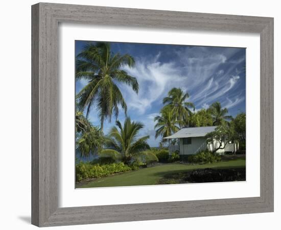 House at Kalahu Point near Hana, Maui, Hawaii, USA-Bruce Behnke-Framed Photographic Print