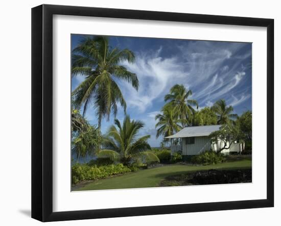 House at Kalahu Point near Hana, Maui, Hawaii, USA-Bruce Behnke-Framed Photographic Print