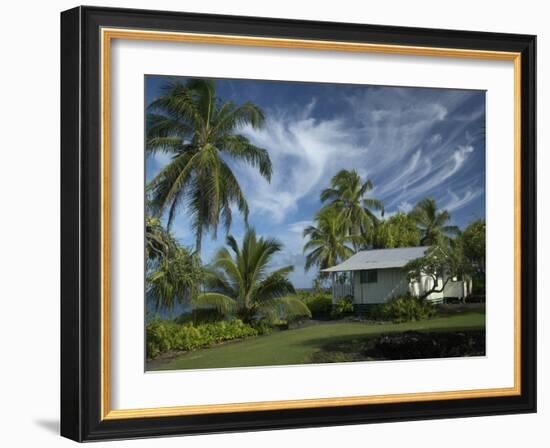 House at Kalahu Point near Hana, Maui, Hawaii, USA-Bruce Behnke-Framed Photographic Print