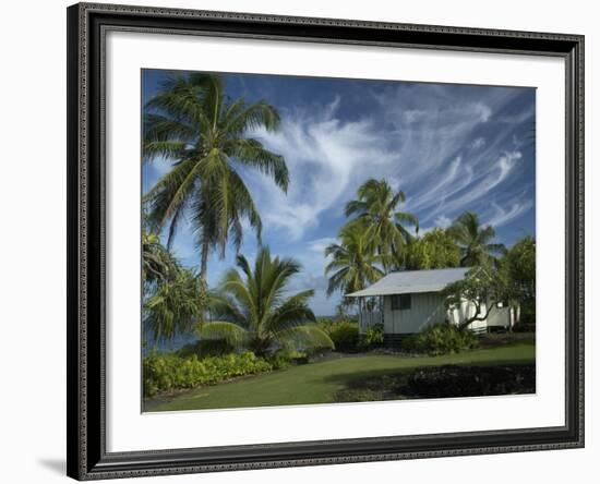 House at Kalahu Point near Hana, Maui, Hawaii, USA-Bruce Behnke-Framed Photographic Print