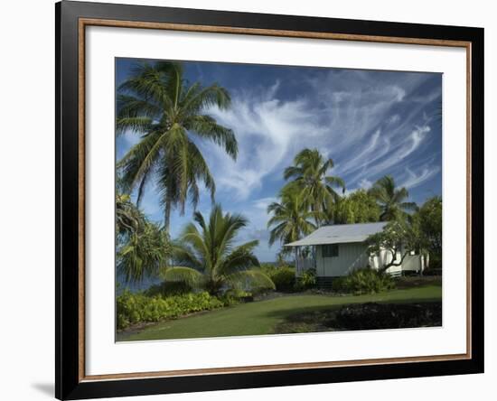 House at Kalahu Point near Hana, Maui, Hawaii, USA-Bruce Behnke-Framed Photographic Print