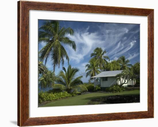 House at Kalahu Point near Hana, Maui, Hawaii, USA-Bruce Behnke-Framed Photographic Print