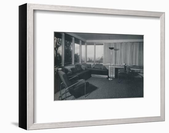 'House at Los Angeles by Richard J Neutra. - An interior shot of the living quarters', 1942-Unknown-Framed Photographic Print