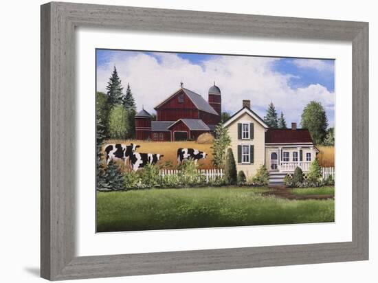 House-Barn-Cows-Debbi Wetzel-Framed Giclee Print