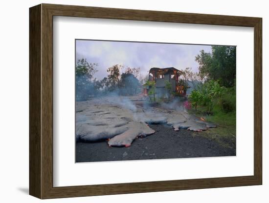 House Being Consumed by Floating Lava-Bettmann-Framed Photographic Print