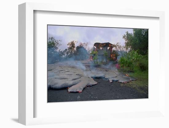 House Being Consumed by Floating Lava-Bettmann-Framed Photographic Print