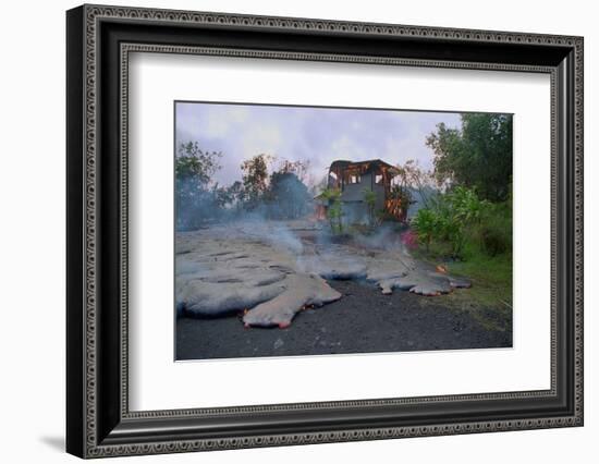 House Being Consumed by Floating Lava-Bettmann-Framed Photographic Print