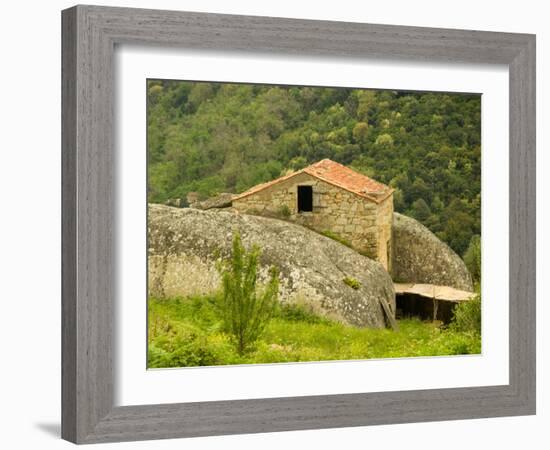 House Between Rocks of Porto and Ota, Corsica, France-Trish Drury-Framed Photographic Print