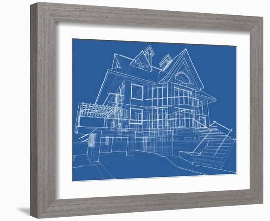 House Blueprint: Technical Draw--Vladimir--Framed Art Print