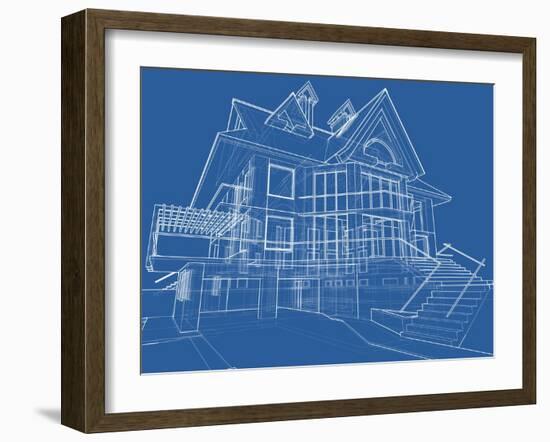 House Blueprint: Technical Draw--Vladimir--Framed Art Print