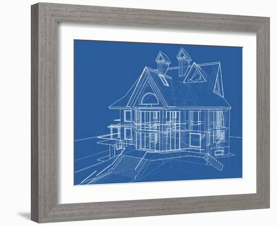 House Blueprint: Technical Draw--Vladimir--Framed Art Print