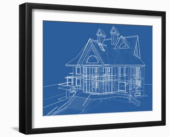House Blueprint: Technical Draw--Vladimir--Framed Art Print