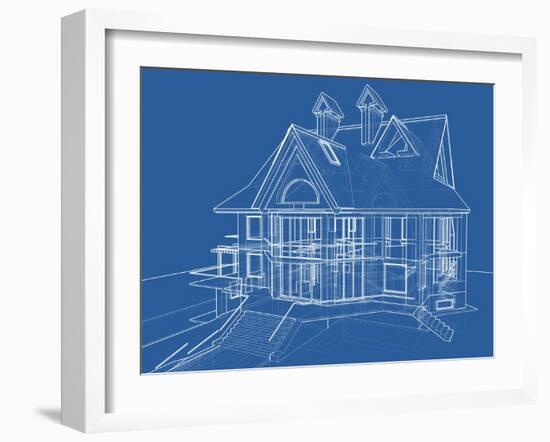 House Blueprint: Technical Draw--Vladimir--Framed Art Print