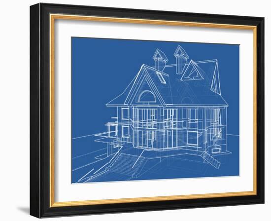 House Blueprint: Technical Draw--Vladimir--Framed Art Print