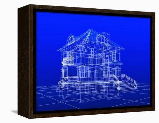 House Blueprint-Mike_Kiev-Framed Stretched Canvas