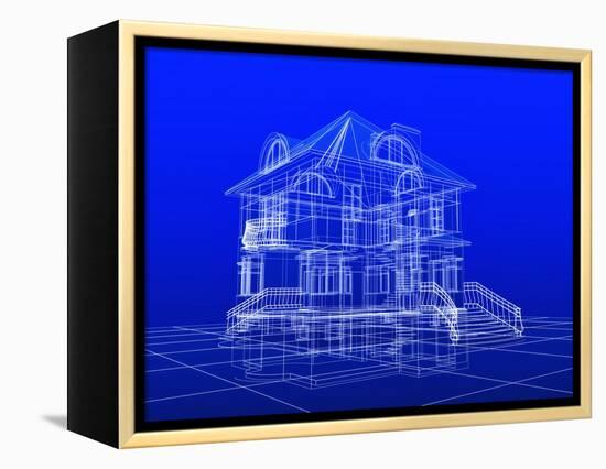 House Blueprint-Mike_Kiev-Framed Stretched Canvas