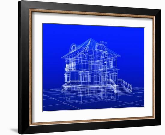 House Blueprint-Mike_Kiev-Framed Art Print
