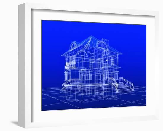 House Blueprint-Mike_Kiev-Framed Art Print