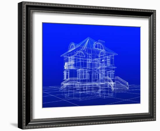 House Blueprint-Mike_Kiev-Framed Art Print