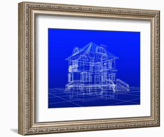 House Blueprint-Mike_Kiev-Framed Art Print