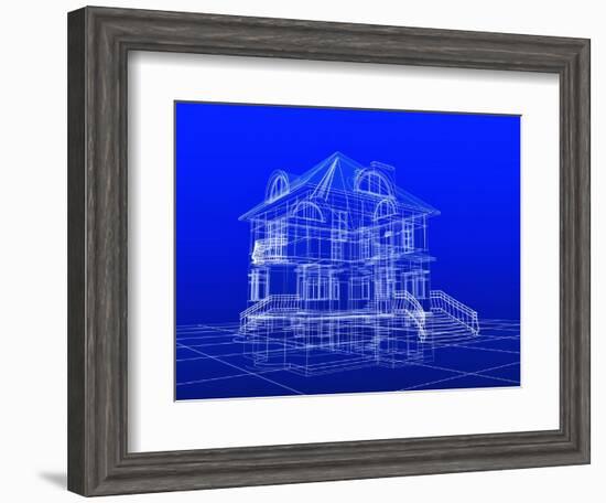 House Blueprint-Mike_Kiev-Framed Art Print