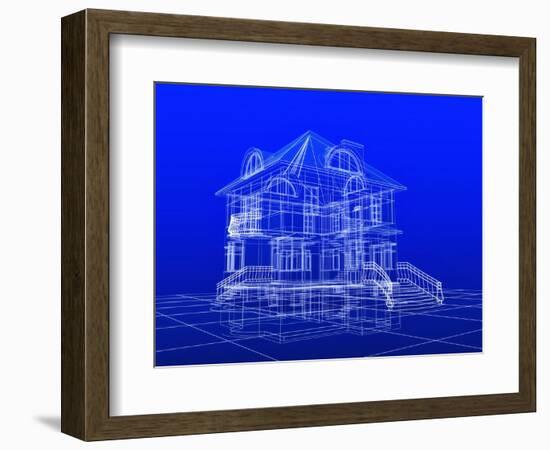 House Blueprint-Mike_Kiev-Framed Art Print