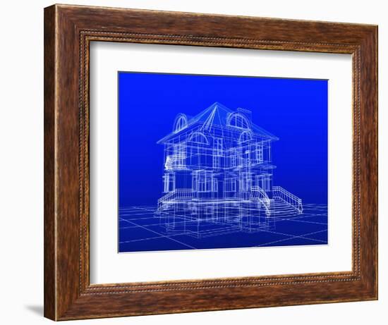 House Blueprint-Mike_Kiev-Framed Art Print