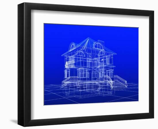 House Blueprint-Mike_Kiev-Framed Art Print