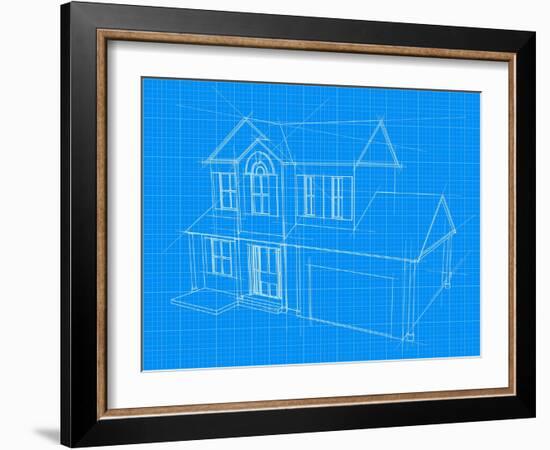 House Blueprint-Krisdog-Framed Art Print