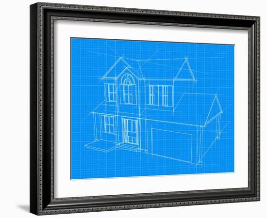 House Blueprint-Krisdog-Framed Art Print