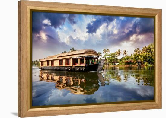 House Boat in Backwaters-Marina Pissarova-Framed Premier Image Canvas