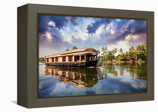 House Boat in Backwaters-Marina Pissarova-Framed Premier Image Canvas