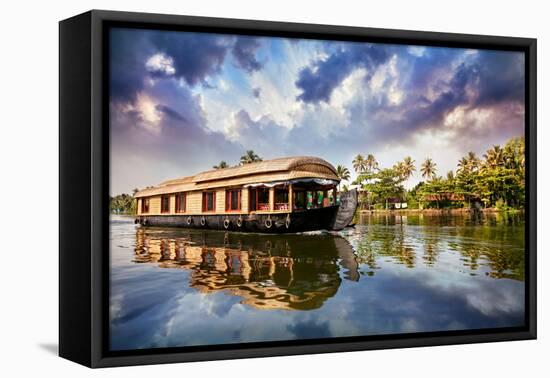 House Boat in Backwaters-Marina Pissarova-Framed Premier Image Canvas