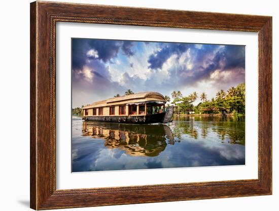 House Boat in Backwaters-Marina Pissarova-Framed Photographic Print