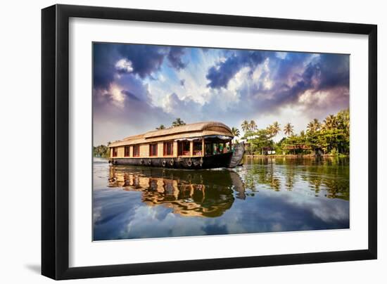 House Boat in Backwaters-Marina Pissarova-Framed Photographic Print