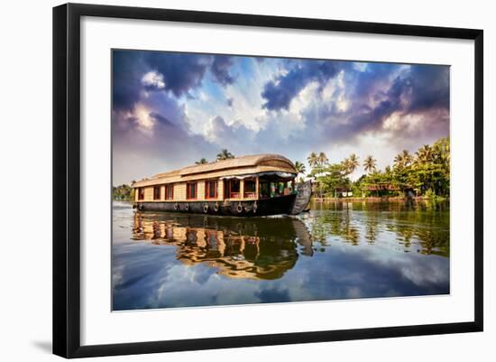 House Boat in Backwaters-Marina Pissarova-Framed Photographic Print