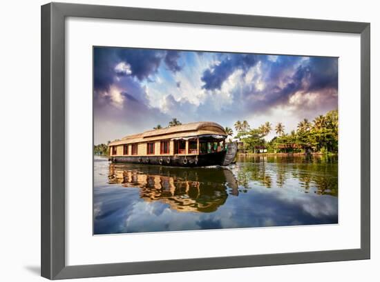 House Boat in Backwaters-Marina Pissarova-Framed Photographic Print