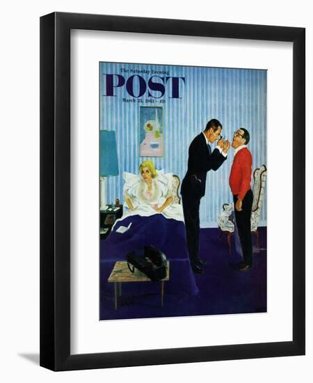 "House Call," Saturday Evening Post Cover, March 25, 1961-George Hughes-Framed Giclee Print