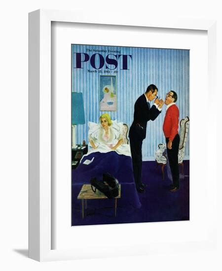 "House Call," Saturday Evening Post Cover, March 25, 1961-George Hughes-Framed Giclee Print