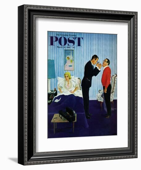 "House Call," Saturday Evening Post Cover, March 25, 1961-George Hughes-Framed Giclee Print