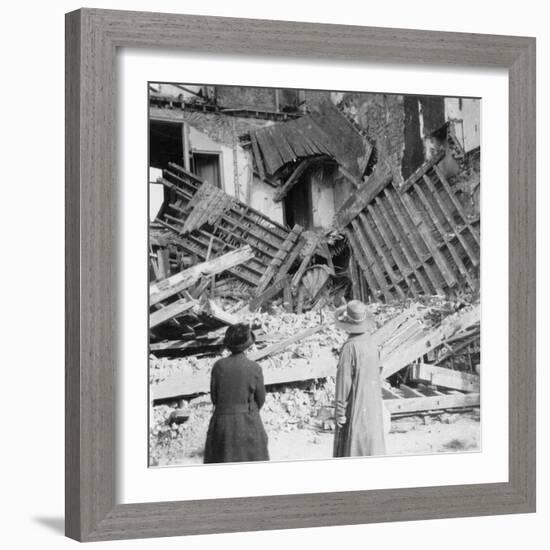 House Destroyed by a Bomb, Armentières, France, World War I, C1914-C1918-Nightingale & Co-Framed Giclee Print