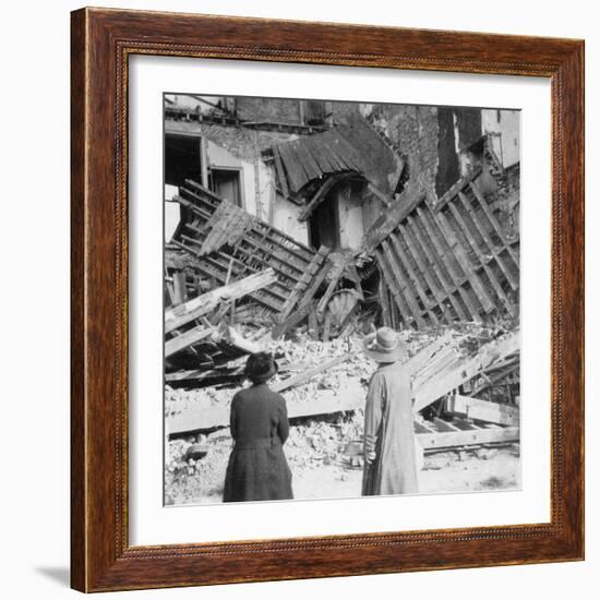 House Destroyed by a Bomb, Armentières, France, World War I, C1914-C1918-Nightingale & Co-Framed Giclee Print