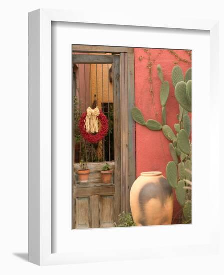 House Detail, Presidio Historic District, Tucson, Arizona, USA-Walter Bibikow-Framed Premium Photographic Print