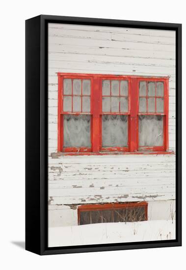 House Detail, Winter, Crested Butte, Colorado, USA-Walter Bibikow-Framed Premier Image Canvas