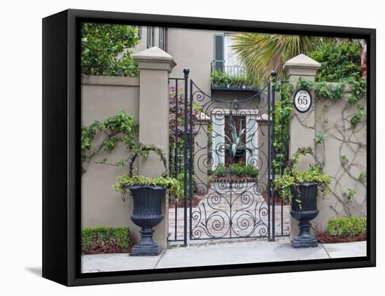 House Entrance, Historic District, Charleston, South Carolina, USA-Rob Tilley-Framed Premier Image Canvas