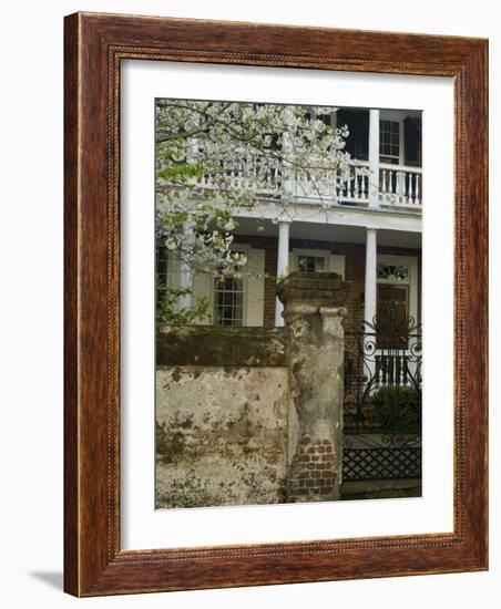 House front with balcony, Charleston, South Carolina, USA-Corey Hilz-Framed Photographic Print