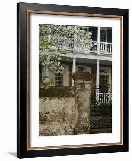 House front with balcony, Charleston, South Carolina, USA-Corey Hilz-Framed Photographic Print