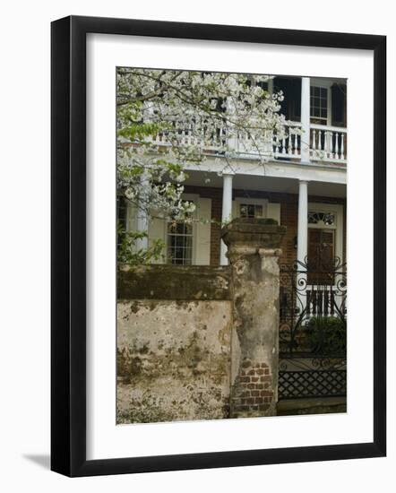 House front with balcony, Charleston, South Carolina, USA-Corey Hilz-Framed Photographic Print
